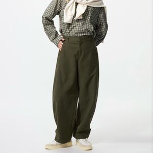 UNIQLO Jersey Barrel Pants - Olive Size M